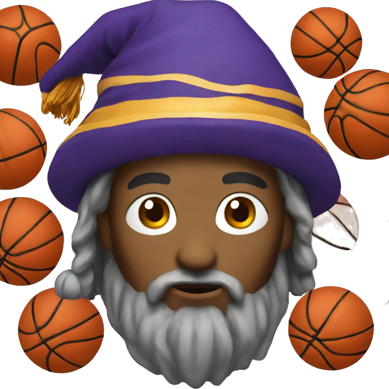 wizard with basketball emoji