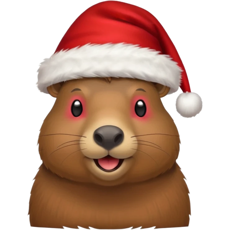 capybara wearing a santa hat emoji
