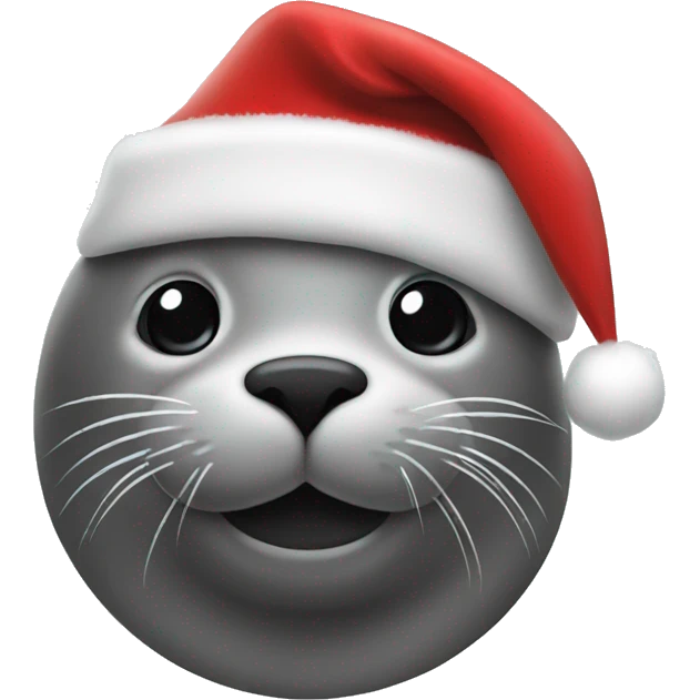 seal with a christmas hat emoji