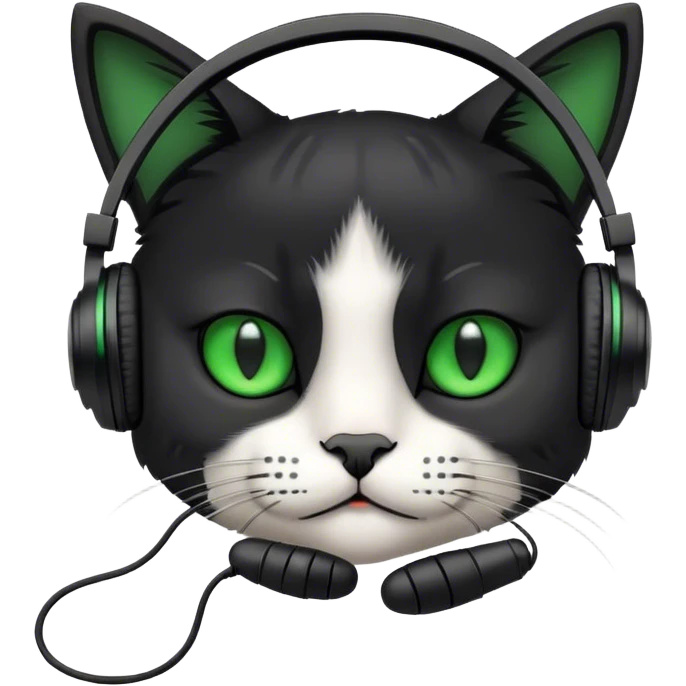 cat sad whith airphones emoji