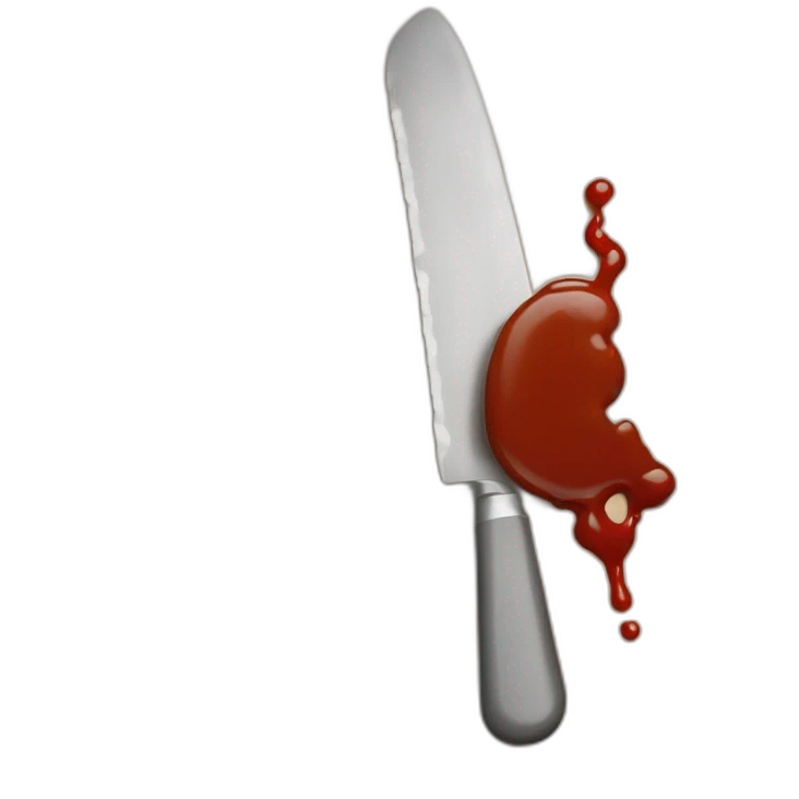 George G. Geef with butterknife covered in ketchup emoji