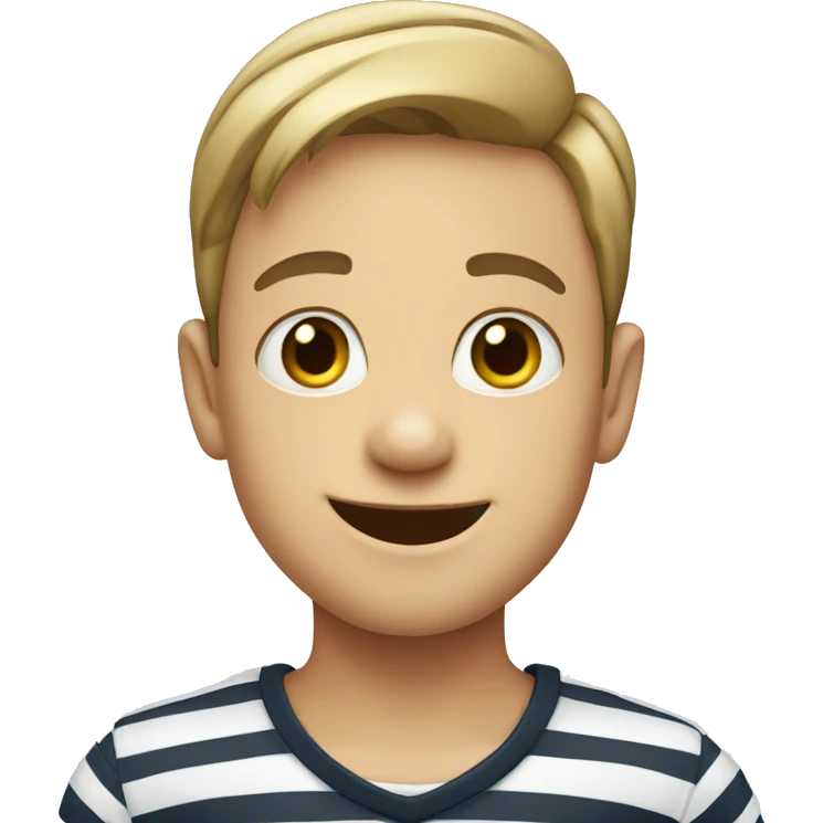 smiling boy in striped shirt emoji