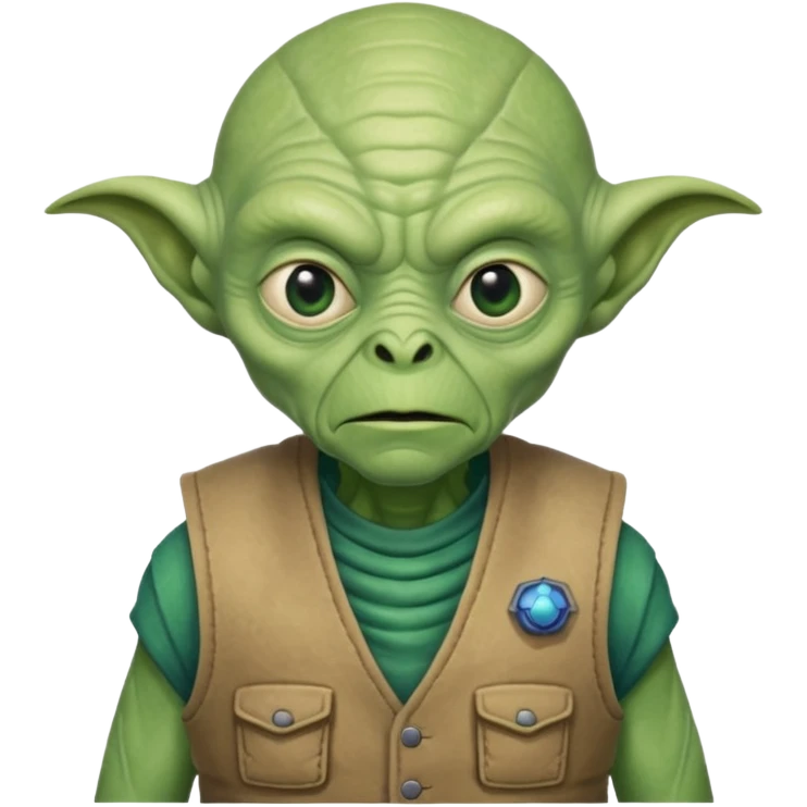 an old alien with vest emoji