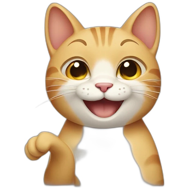 Cat smiling with tears and thumbs up emoji