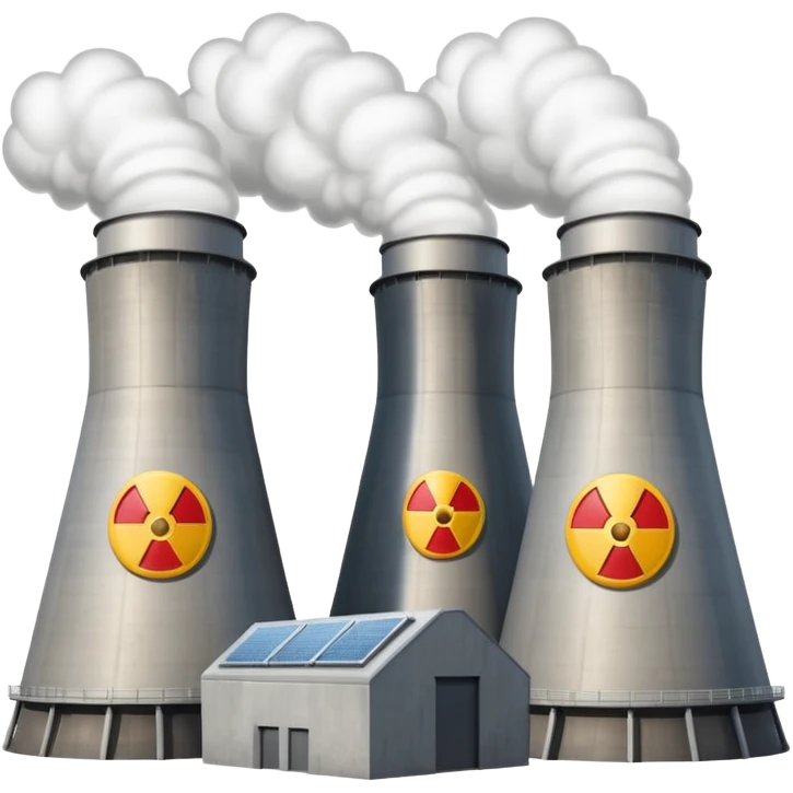 realistic nuclear power  plant with 6 power units emoji