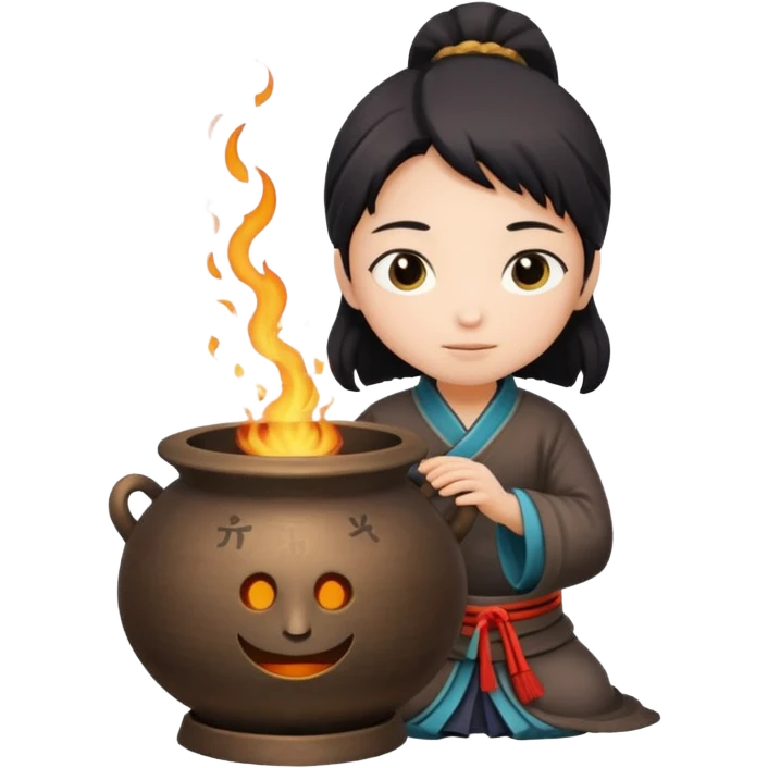 a person hugging a 鼎 ancient Chinese cauldron character emoji