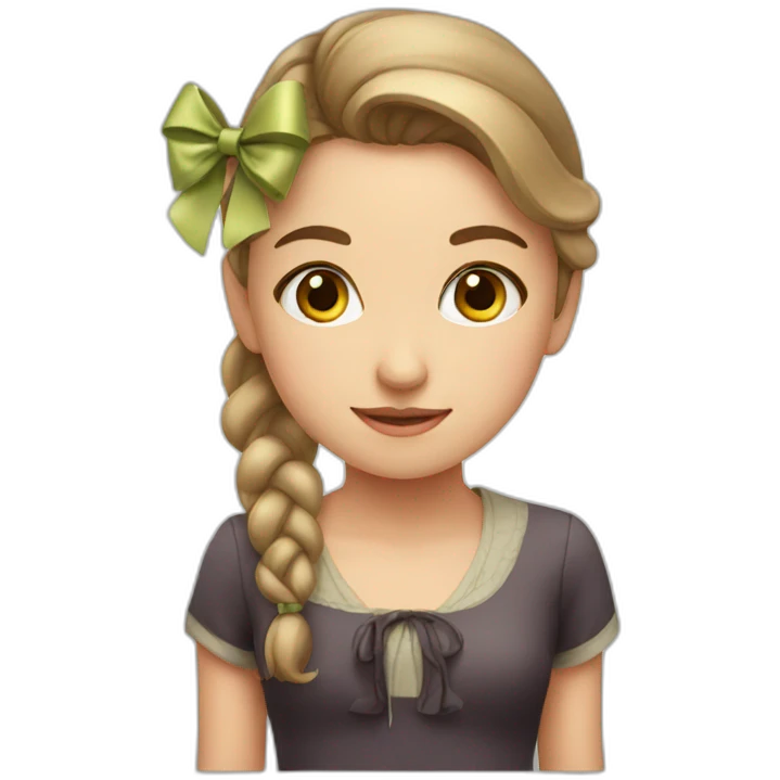 A girl with bow  emoji