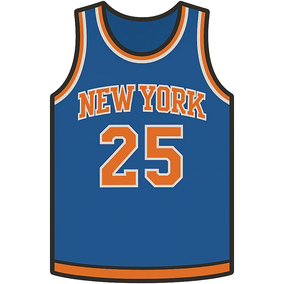 flat toon style new york knicks basketball jersey emoji