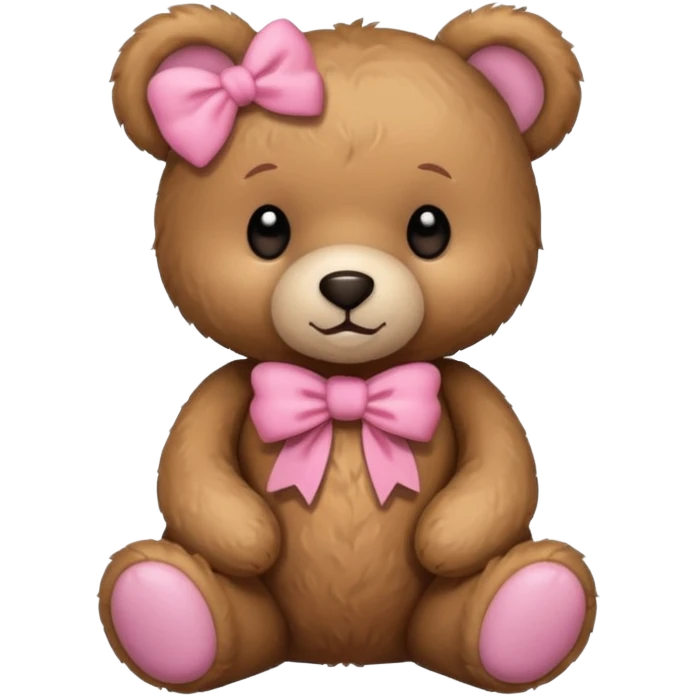 A teddy bear with a pink bow emoji