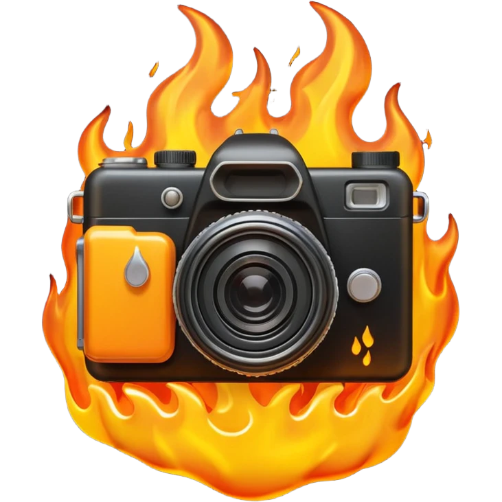camera on fire emoji