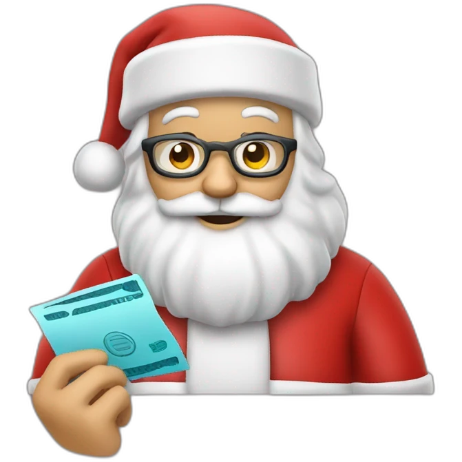 Santa Claus making payment emoji