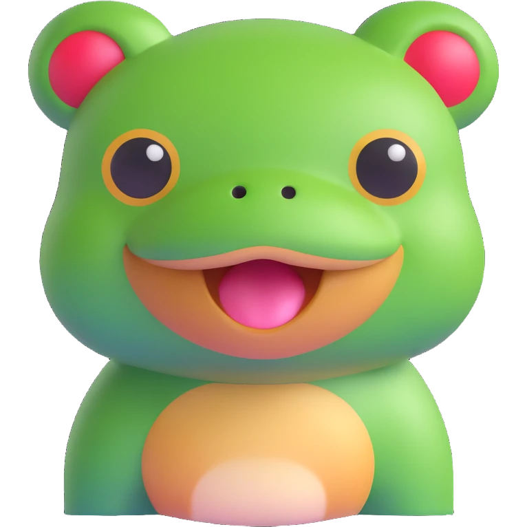 animal with dog body and frog face, 3d emoji style emoji