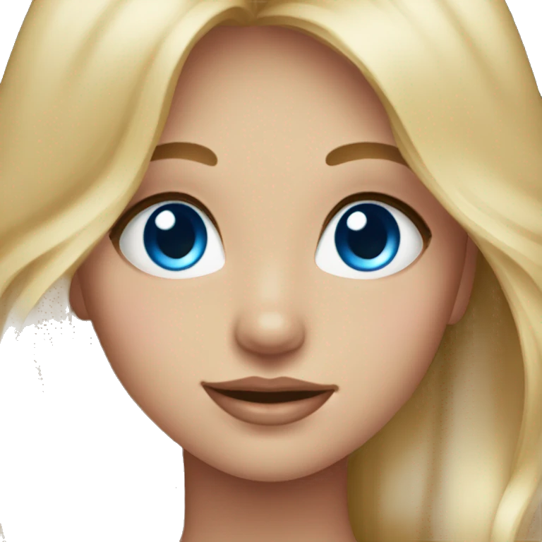 Girl wjth blonde hair and pink nails with blue eyes emoji
