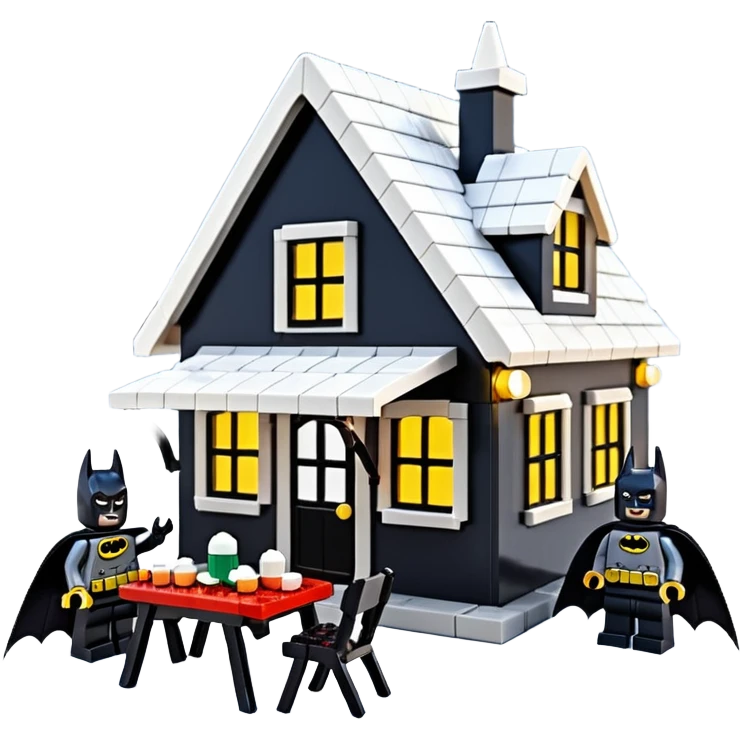  Ultra cute Lego Haunted Batman dream house Caravan with picnic table and folding chairs at Christmas  emoji