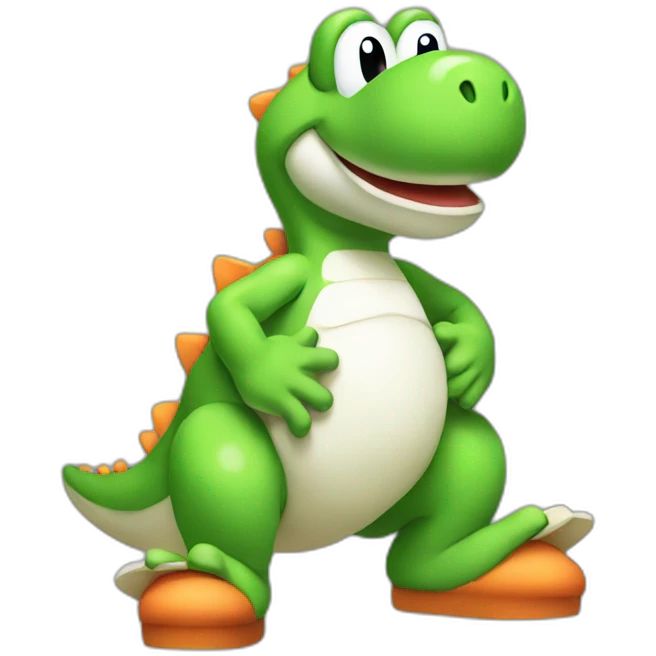 YOSHI sitting with shoes on emoji