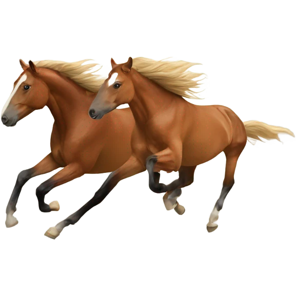 Two horses galloping  emoji