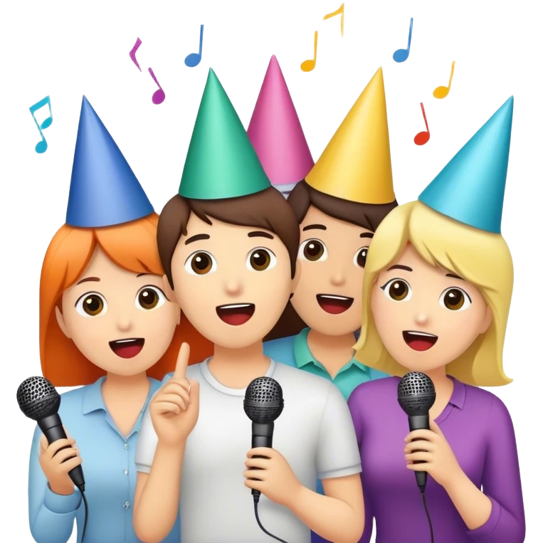 Friends at karaoke emoji