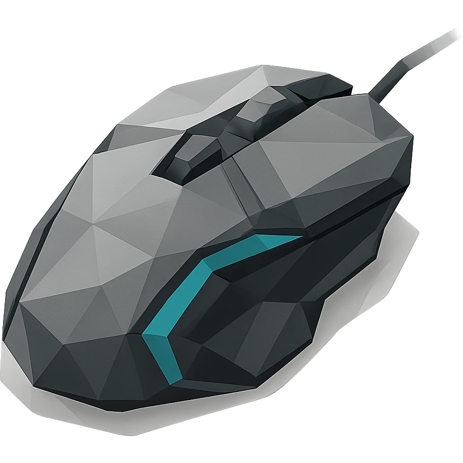 low-poly polygonal style gaming mouse emoji