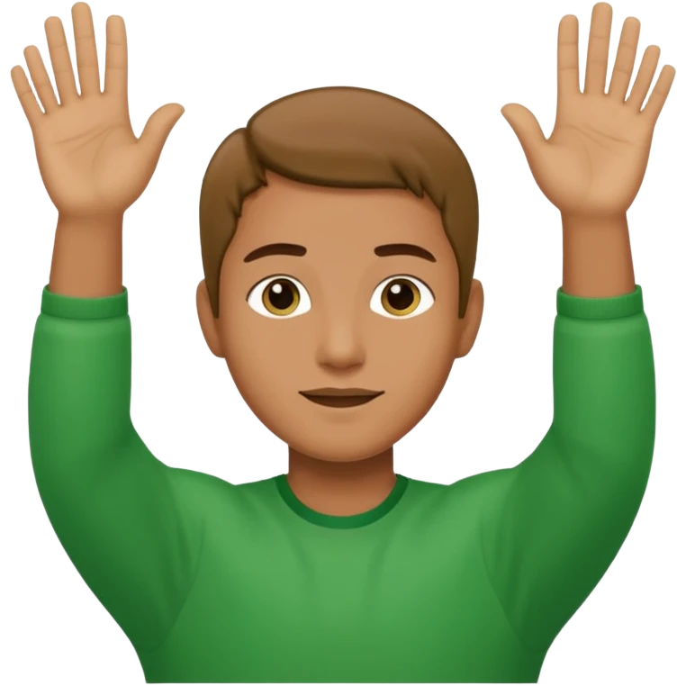 green raised 2 hands emoji