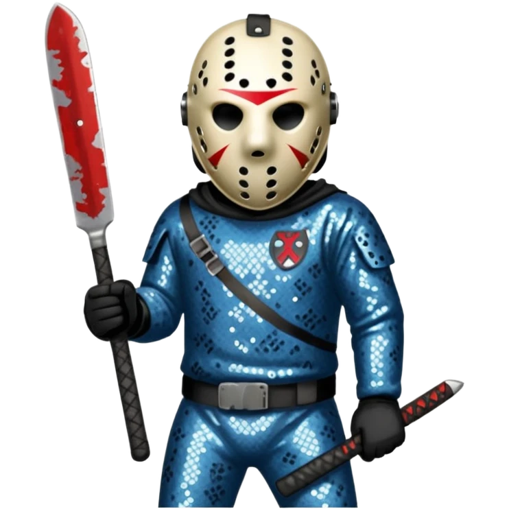Jason Voorhees with slate sequin outfit  emoji