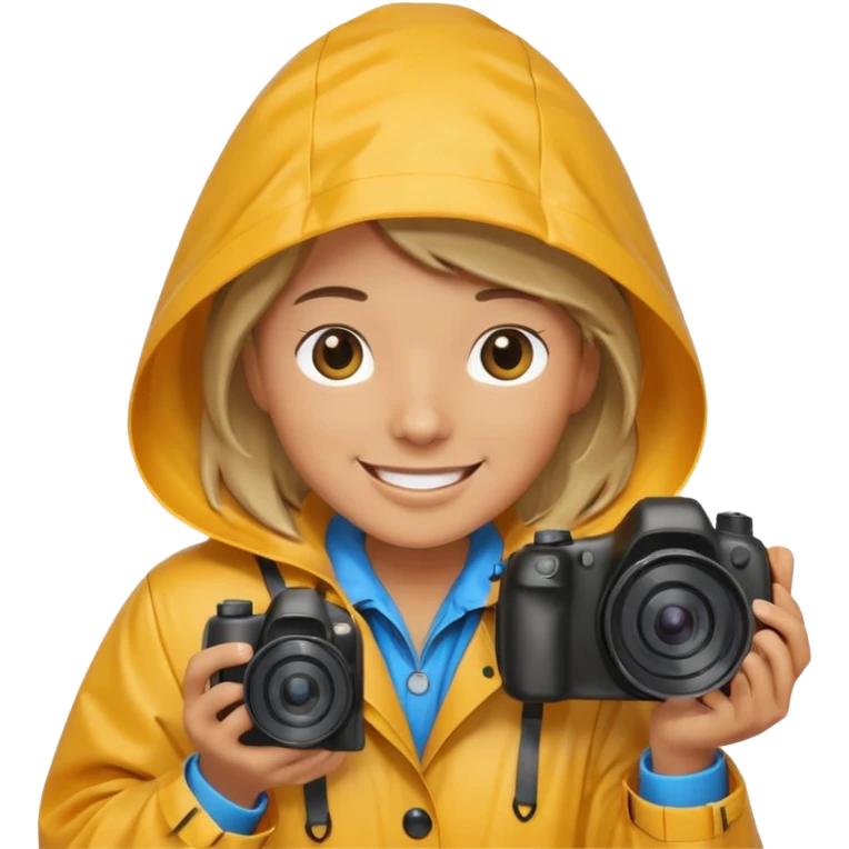 fotographer with rain coat emoji