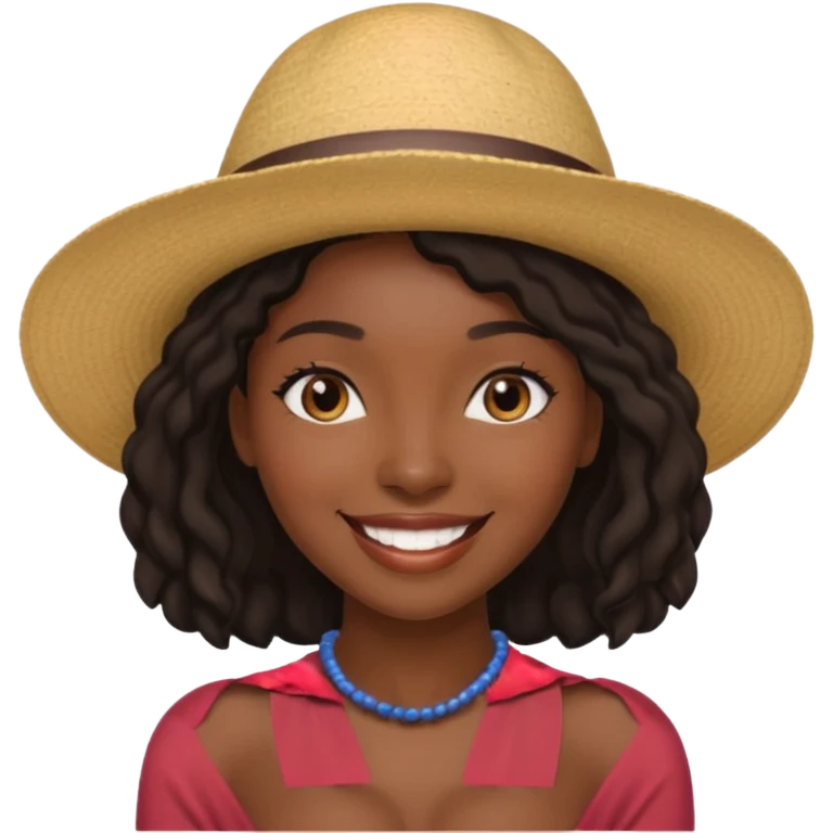 Naked ebony woman in a hat emoji