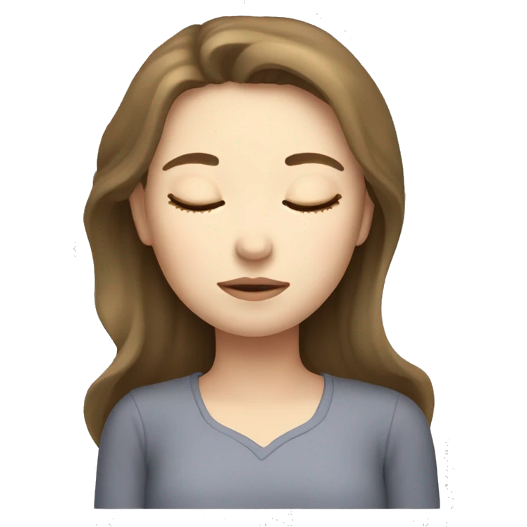 pale Brunette girl sleeping emoji