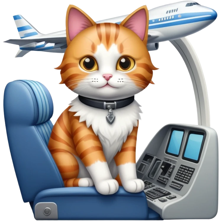 Cat flying boeing 747 from cabin emoji