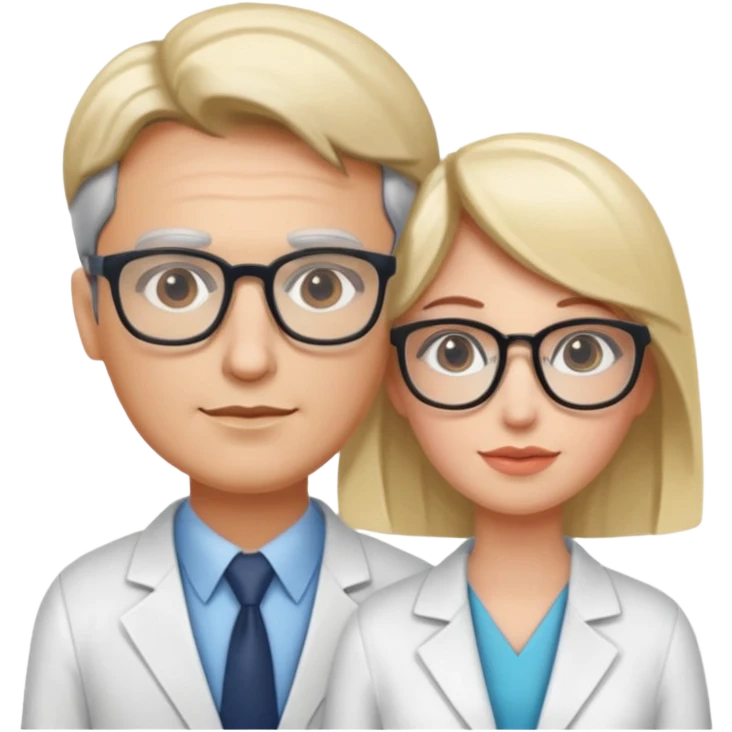 Perfect love. Psychologist girl and a futurologist man emoji