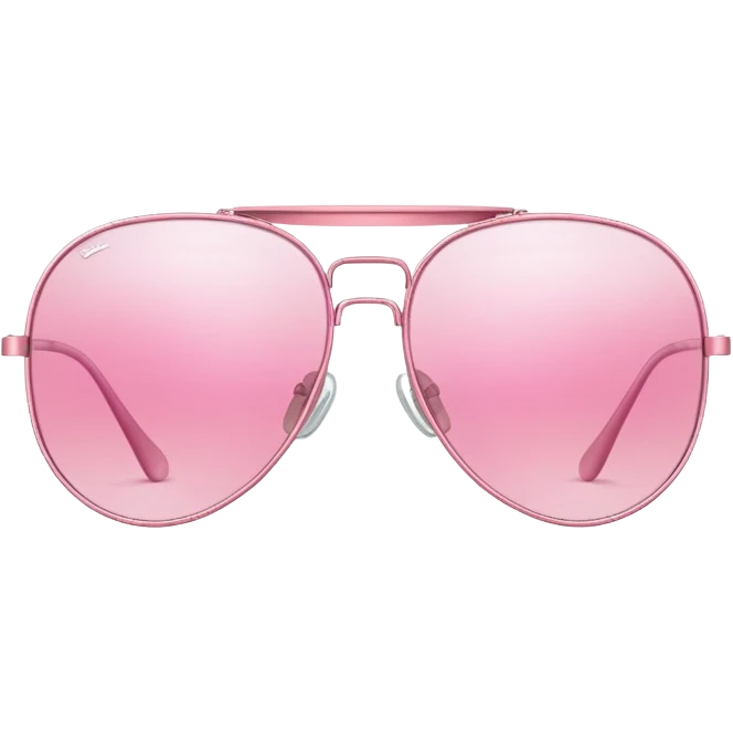 pink aviator glasses, classic pilot style with pink tinted lenses and thin metal frame emoji