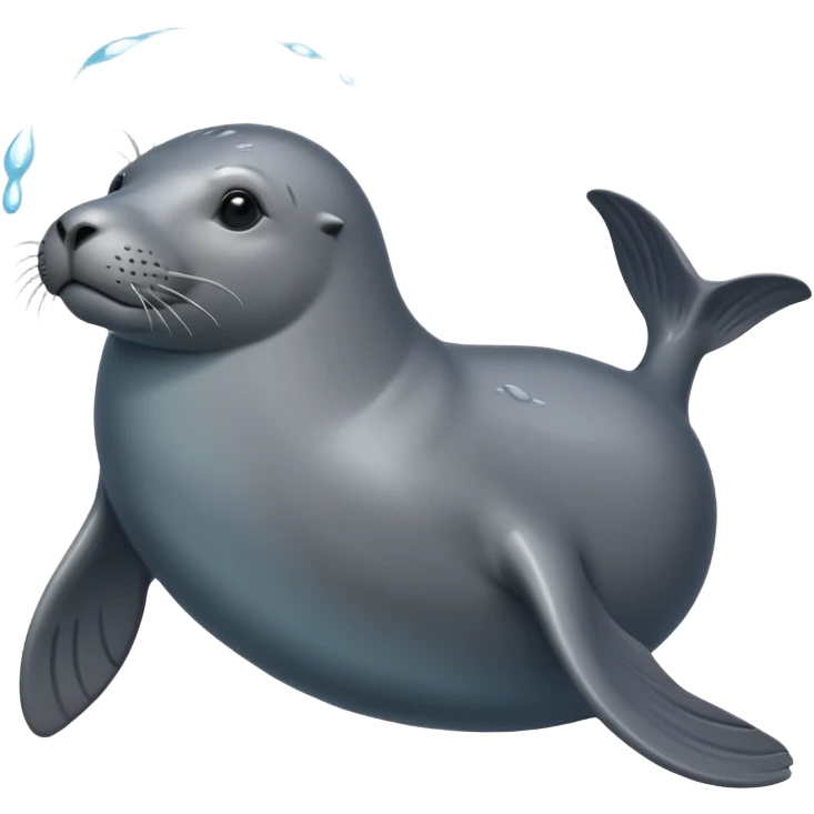 swimming grey sea lion emoji