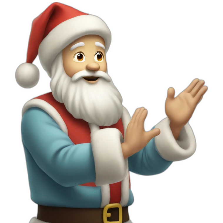 Full height Actively gesturing with hands pale skin Santa Claus emoji