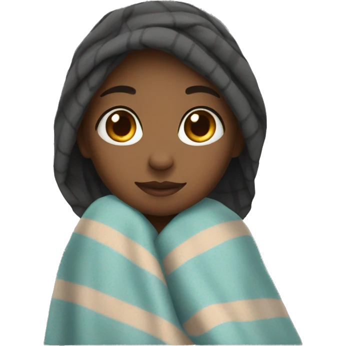 girl with a blanket emoji