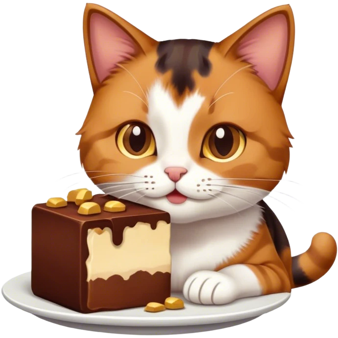cat is eating chocolate in his dream emoji