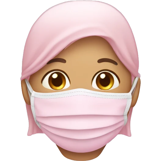 pastel pink emoji wearing cute face mask emoji