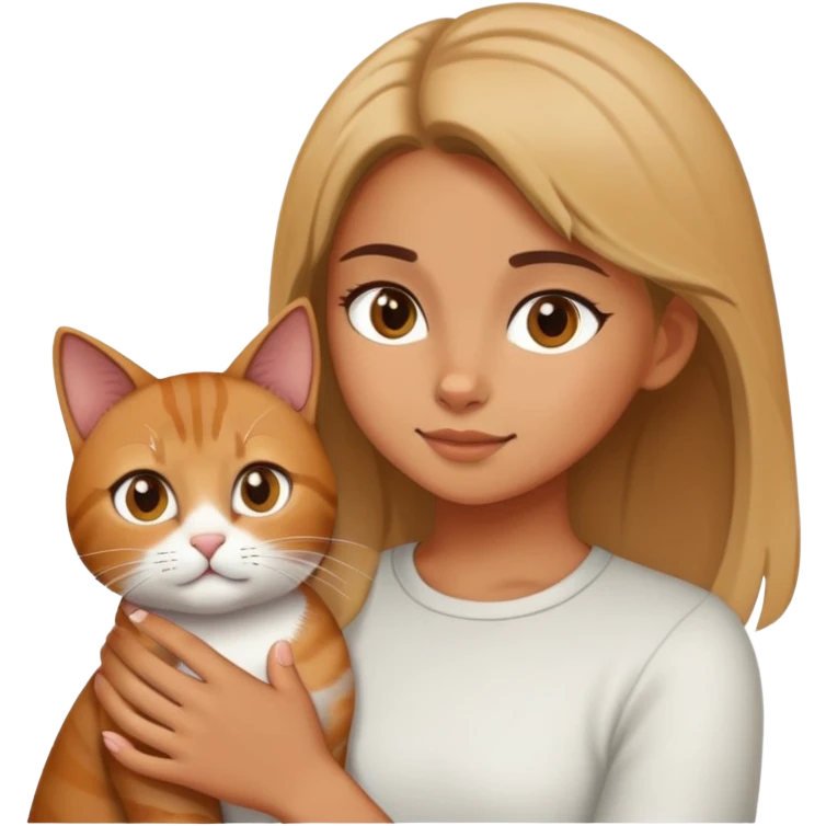 girl petting cat emoji