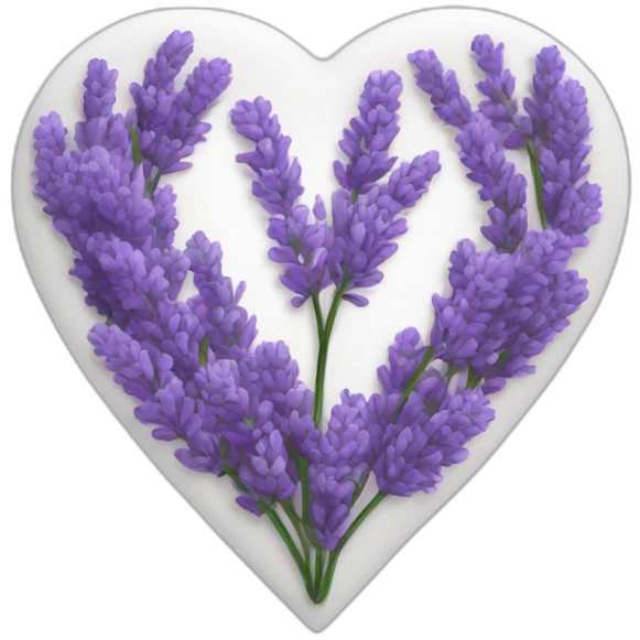 Lavender inside white heart emoji