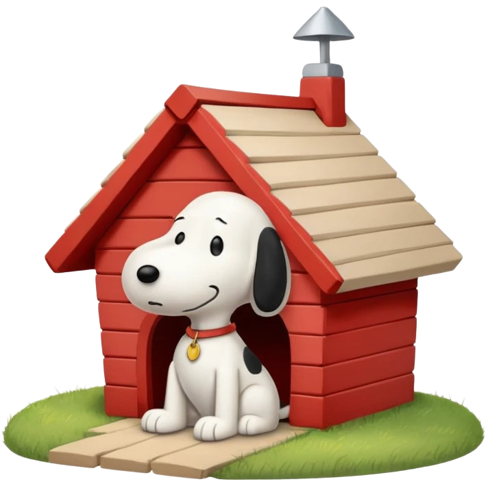 🐶☁️✨ Snoopy daydreaming on his doghouse emoji