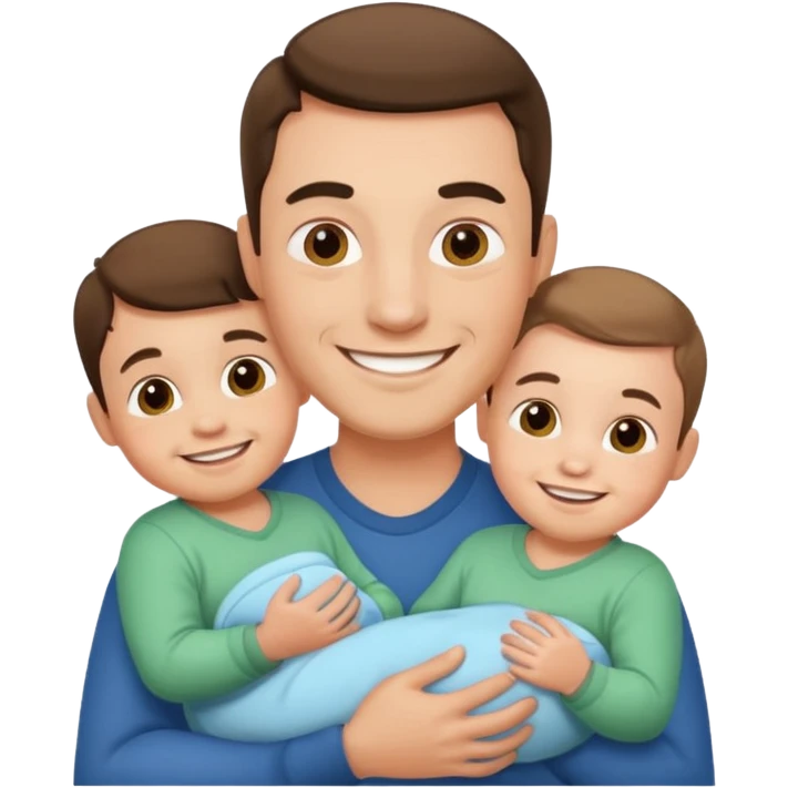 man with three babies emoji