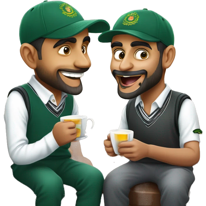 babar azam and virat kohli drinking tea and laughing emoji