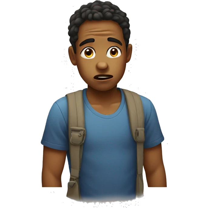 boy doing disgusted face emoji
