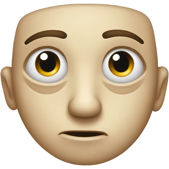 Paranoid, hollow cheek face with eyes wide open emoji