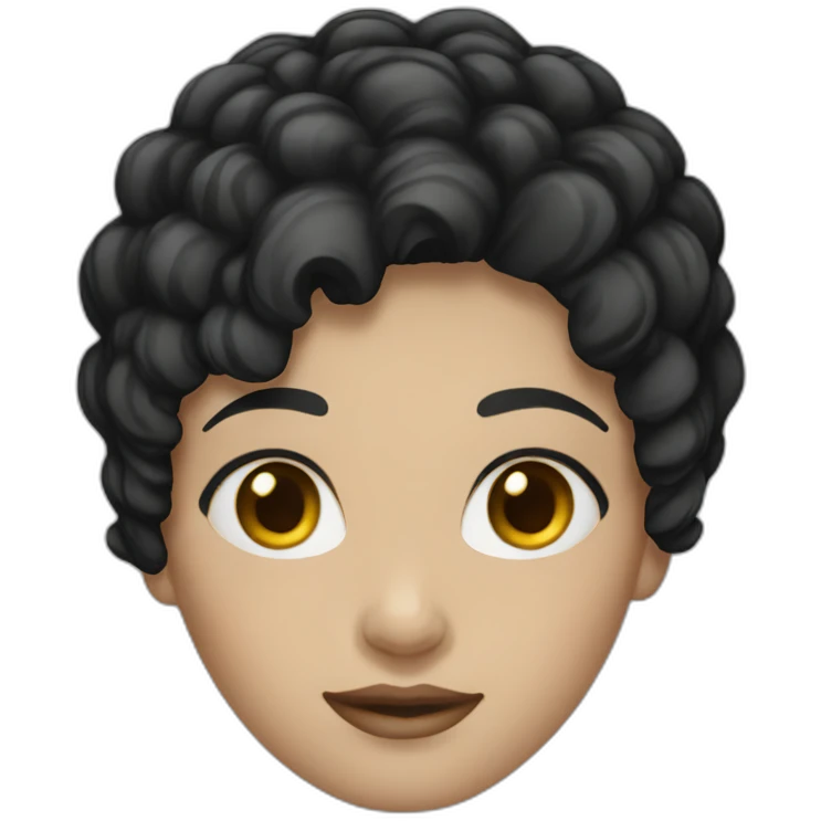 White Woman short black hair emoji