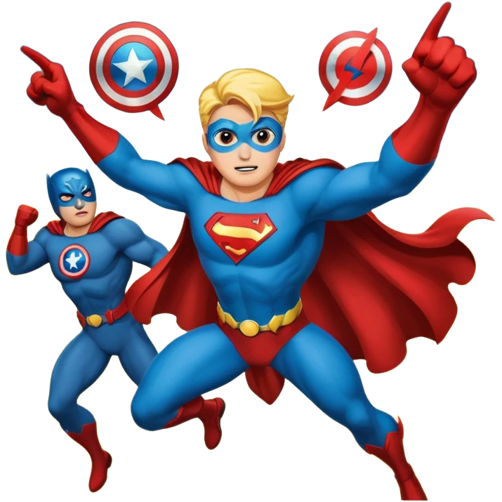 A book with Super heros emoji
