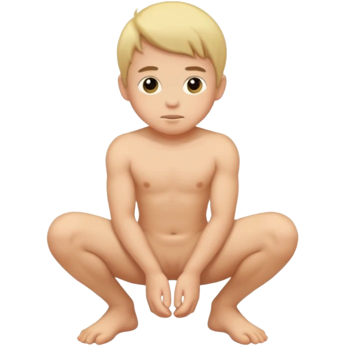 Kid boy    gay naked squatting emoji