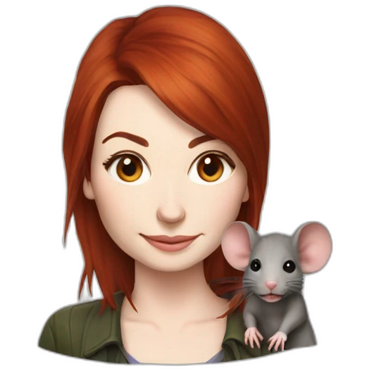 Felicia day with a rat emoji