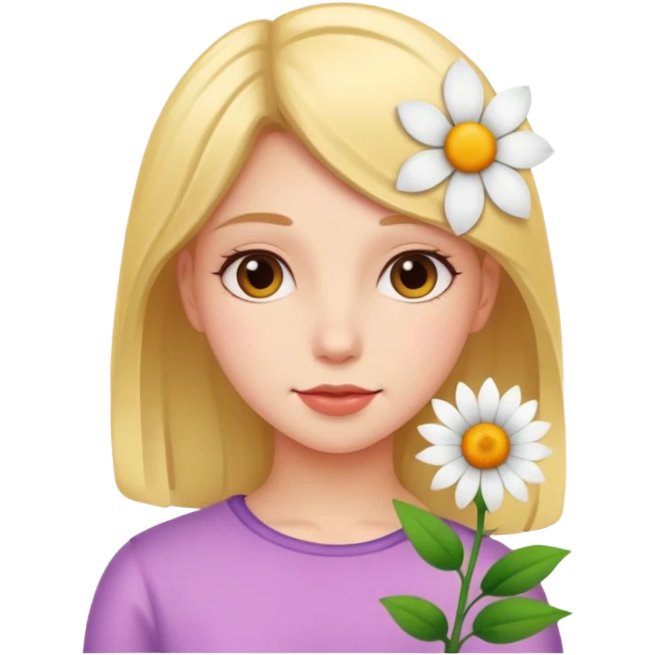 Girl with flower emoji