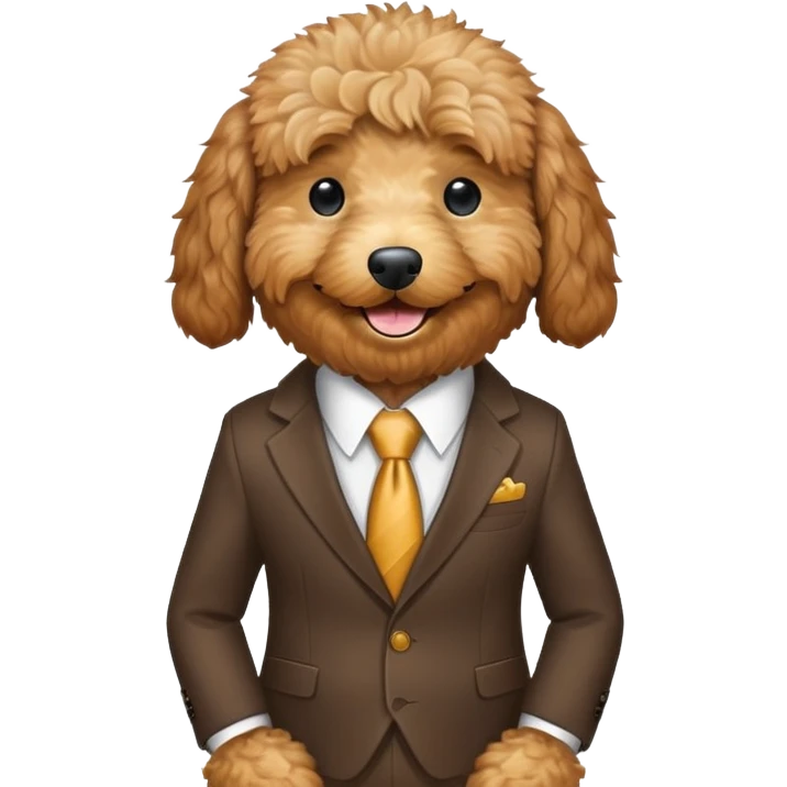 golden doodle wearing a suit emoji