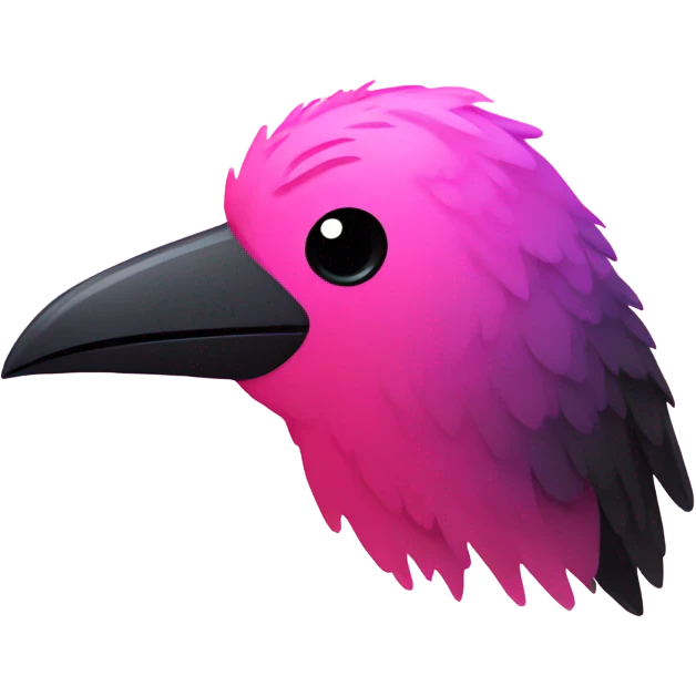 Pink ombre crow with glitter emoji