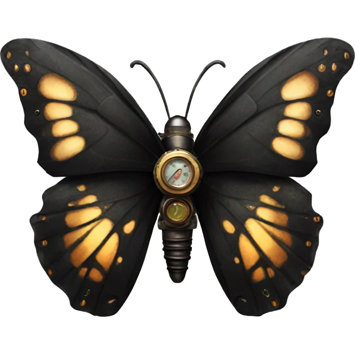 Black steampunk butterfly  emoji